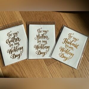 Foil Script Wedding Day Cards Set